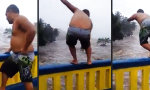 Funny Video : Idiot springt in die Flut