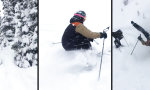 Funny Video : Hindernis beim Tiefschneefahren