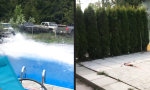 Movie : Mit dem Schneemobil über den Pool