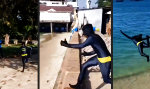 Lustiges Video : Batman rettet die Brandung
