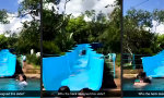 Funny Video : Wasserrutsche für Hartgesottene